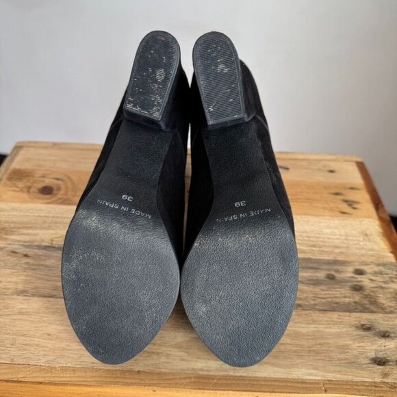 Kurt Geiger Y2K Black Suede Leather Platform Almond Toe Lace Up Boots Size 8.5 - Picture 13 of 13